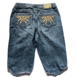 Arizona Jean Co. Embroidered Glitter Sunshine Bermuda Shorts Size Girls 16